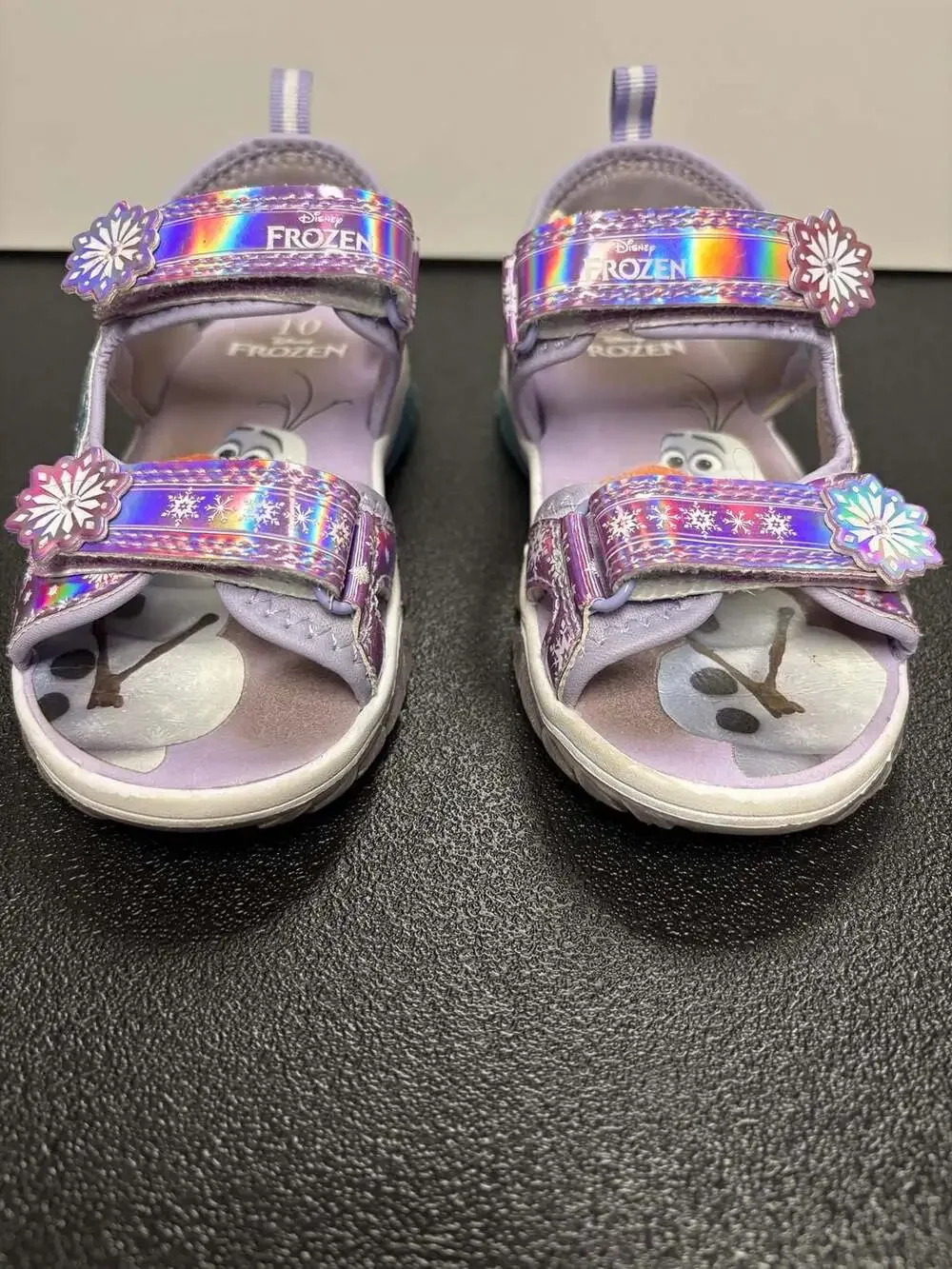 Disney Frozen Anna and Elsa Toddler Girls Light-Up Sandals Size 10